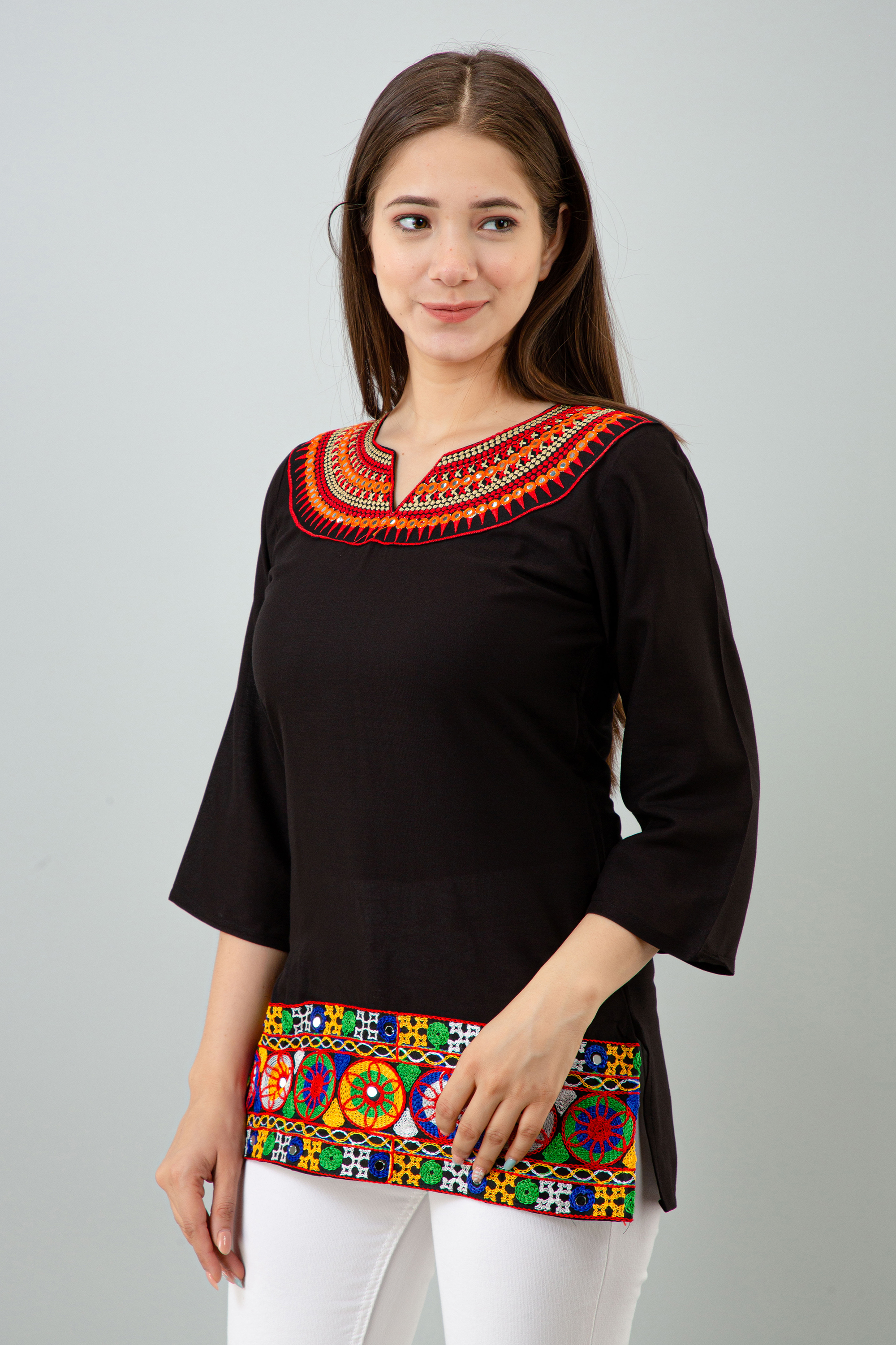 Black Embroidered Top